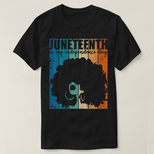 Womens Juneteenth My Independence Day Retro na W T-shirt (Design voorkant)