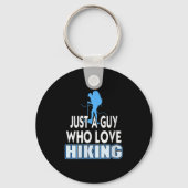 Womens Just A Guy Who Loves Hiking Outdoor Trail E Sleutelhanger (Voorkant)