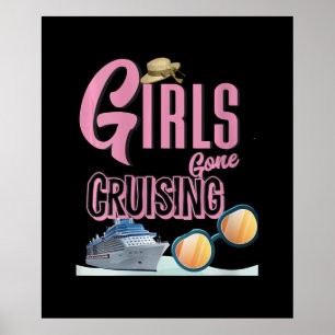 Womens Jute Pet Girls Gone Cruising Poster