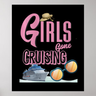 Womens Jute Pet Girls Gone Cruising Poster