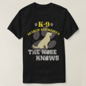 Womens K9 Zoeken Reddingshond Team Golden Retrieve T-shirt (Design voorkant)