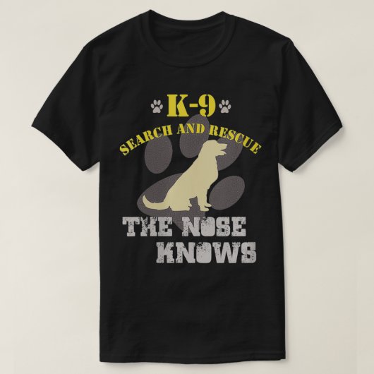Womens K9 Zoeken Reddingshond Team Golden Retrieve T-shirt (Design voorkant)