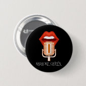 Womens Karaoke Queen Singer Music Micropho Ronde Button 5,7 Cm (Voorkant /achterkant)