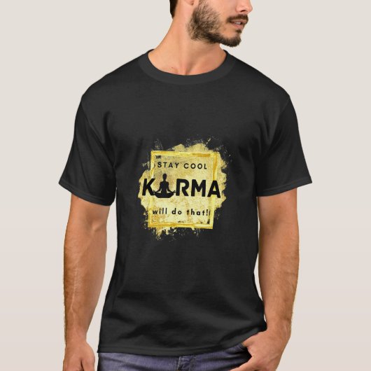 Women's Karma in Gold  Saying T-shirt (Voorkant)