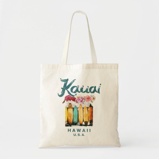 Womens Kauai Hawaii Hawaiian Surfing Retro Tote Bag (Voorkant)