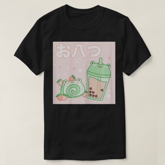 Womens Kawaii Aesthetisch Cute Boba Milk Tea & Str T-shirt (Design voorkant)
