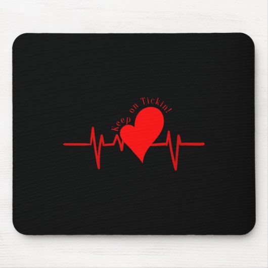 Womens Keep On Tickin! Ekg Heartbeat Cow Valve Hea Muismat (Voorkant)