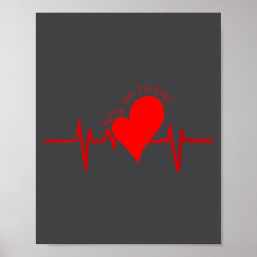 Womens Keep On Tickin! Ekg Heartbeat Cow Valve Hea Poster (Voorkant)