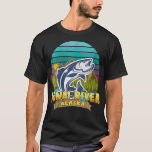 Womens KENAI RIVER ALASKA Salmon Vissen Vacation T-shirt