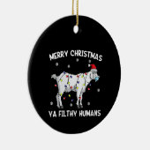 Womens Kerst-kerstgeit — kerstman Keramisch Ornament (Rechts)