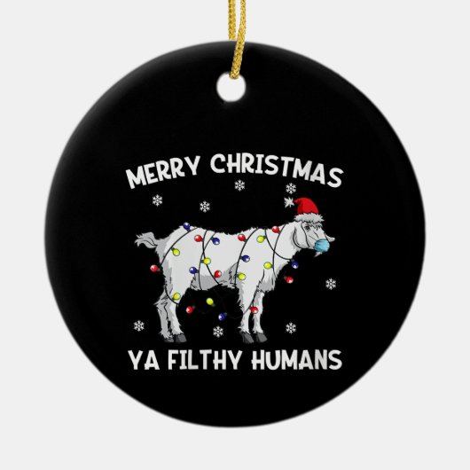 Womens Kerst-kerstgeit — kerstman Keramisch Ornament (Voorkant)