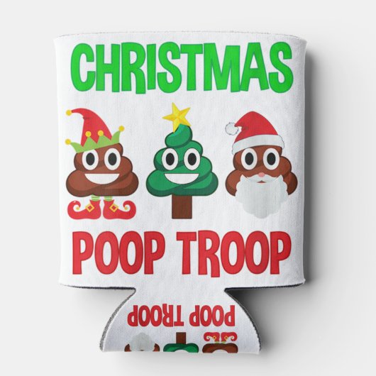Womens kerst poep troep emoji blikjeskoeler (Achterkant)
