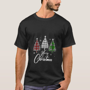 Womens kerstboom Buffalo Pset Red White Gree T-shirt