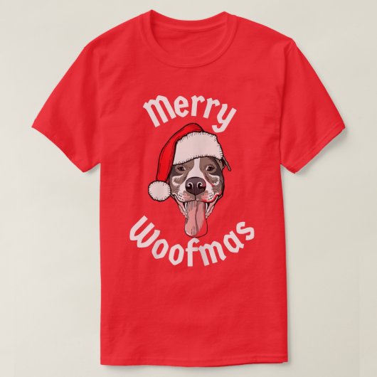 Womens Kerstkerst Merry Woofmas Funny Kerstmis T-shirt (Design voorkant)