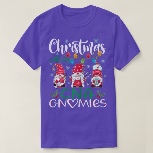 Womens Kerstmis met mijn CNA-gnomen zuster Stethos T-shirt (Design voorkant)