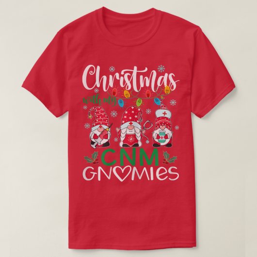 Womens Kerstmis met mijn CNM Gnomen Nurse Stethos T-shirt (Design voorkant)