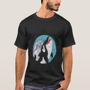 Womens Killer Whale Ocean Animal Waves Orca V NE T-shirt