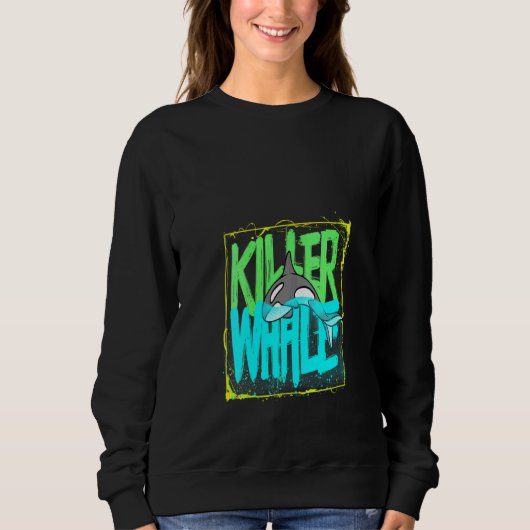 Womens Killer Whale Ocean Orcas V-Neck Trui (Voorkant)