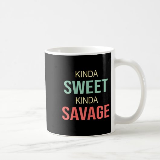 Womens Kinda Sweet Kinda Savage - Motivational Slo Koffiemok (Rechts)