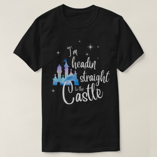 Womens Kinder Cute Waterverf Castle Magic Cinderel T-shirt (Design voorkant)
