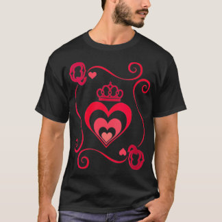 Womens King And Queen Halloween Tee Queen Of Heart T-shirt