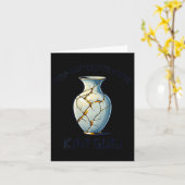Womens Kintsugi Kintsukuroi Imperfect Japanese Art Kaart (Gele Bloem)
