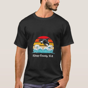 Womens  Kitsap County WA Distress Orca Ki T-shirt