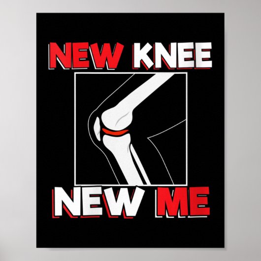 Womens Knee Surgery Recover Quote Gift - New Me V- Poster (Voorkant)