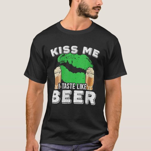 Womens kus me ik smaken als Beer Saint Patrick's D T-shirt (Voorkant)
