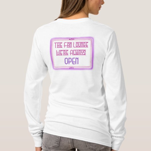 Womens L/S wit de ventilatorroze logo/pur neon T-shirt (Achterkant)