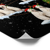 Womens Labradoodle Dog Santa Sleigh Flying Funny M Poster (Hoek)