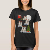 Womens Labradoodle Dog Santa Sleigh Flying Funny M T-shirt (Voorkant)