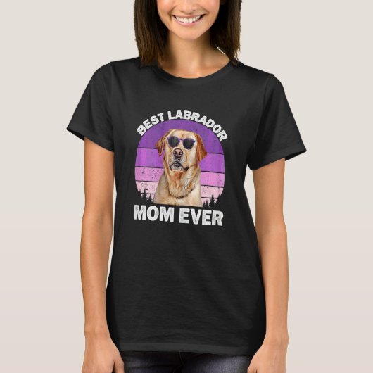 Womens Labrador Mam  Gele Lab Mam Mothers T-shirt (Voorkant)
