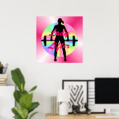 Womens Lady Lifter Poster (Thuiskantoor)
