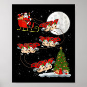 Womens Ladybug Ladybird Santa Sleigh Flying Funny  Poster (Voorkant)