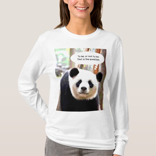 Womens Lange hoes T-Shirt Hamlet Quote Panda Beer (Voorkant)