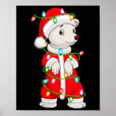 Womens Lar Bear Christmas Lights Santa Costume Cut Poster (Voorkant)