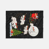 Womens Lar Bear Santa Sleigh Flying Funny Magical  Fleece Deken (Voorkant (Horizontaal))