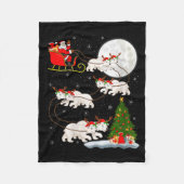 Womens Lar Bear Santa Sleigh Flying Funny Magical  Fleece Deken (Voorkant)