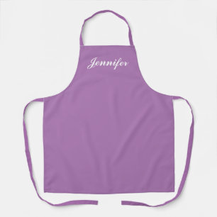 Womens Lavender Paars Script Personalized Chef Schort