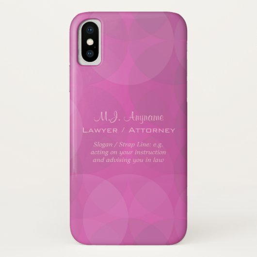 Womens Lawyer/Attorney roze cirkels Case-Mate iPhone Case (Achterkant)