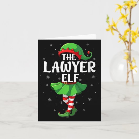 Womens Lawyer Elf Christmas Girls Women Elf Squad  Kaart (Gele Bloem)