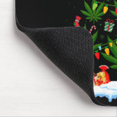 Womens Leaf Christmas Tree Weed Stoner Xmas V-neck Muismat (Hoek)