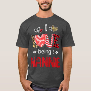 Womens Leopard Cute Moederdag Ik hou van een Nan T-shirt