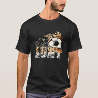 Womens Leopard Soccer Aunt Soccer Game Day Vibes M T-shirt