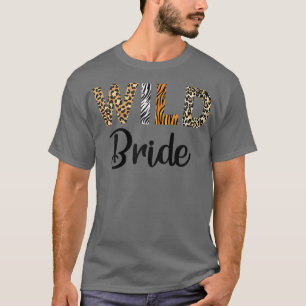Womens Leopard Wilde Bride Bestie Bride Weddenscha T-shirt