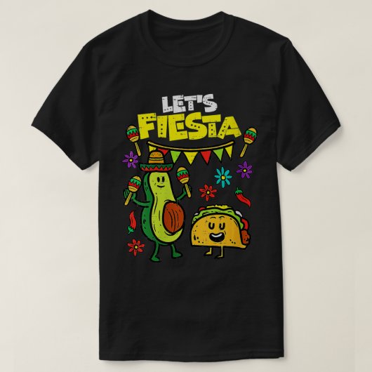 Womens Lets Fiesta Taco Avocado Funny Cinco de May T-shirt (Design voorkant)