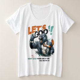 WOMEN'S LET'S GOO LESSONS LEARN PLUS SIZE TEE GROTE MAAT T-SHIRT