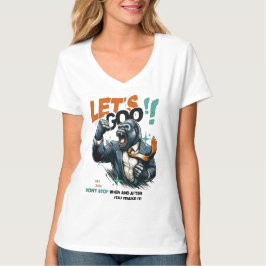 WOMEN'S LET'S GOO LESSONS LEARN V-NECK TEE T-SHIRT