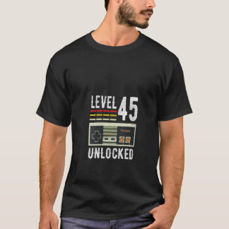 Womens Level 45 Unlocked Birthday Shirt Video Game